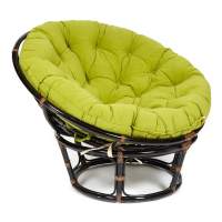 Кресло PAPASAN/ПАПАСАН 23/01 W /с подушкой/ диаметр подушки 125 см, 115х101х104 см, Antique brown (античный черно-коричневый), флок Олива, 23 Кресло PAPASAN/ПАПАСАН 23/01 W /с подушкой/ диаметр подушки 125 см, 115х101х104 см, Antique brown (античный черно-коричневый), флок Олива, 23