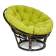 Кресло PAPASAN/ПАПАСАН 23/01 W /с подушкой/ диаметр подушки 125 см, 115х101х104 см, Antique brown (античный черно-коричневый), флок Олива, 23