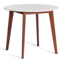 Стол обеденный BOSCO (Боско) основание бук, столешница мдф, D900, Белый + Коричневый Стол обеденный BOSCO (Боско) основание бук, столешница мдф, D900, Белый + Коричневый