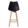 Стул барный TULIP BAR (mod. C1014H-1) / 1 шт. в упаковке пластик/дерево, 42 х 47,5 х 104 см, Black (Черный) 3010/ натуральный