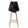 Стул барный TULIP BAR (mod. C1014H-1) / 1 шт. в упаковке пластик/дерево, 42 х 47,5 х 104 см, Black (Черный) 3010/ натуральный