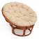 Кресло PAPASAN/ПАПАСАН 23/01 W /с подушкой/ диаметр подушки 129 см, 115х101х104 см, Cognac (коньяк), ткань Старт