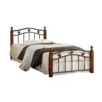 Кровать AT-126 дерево гевея/металл, 90*200 см (Single bed), красный дуб/черный Кровать AT-126 дерево гевея/металл, 90*200 см (Single bed), красный дуб/черный