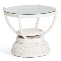 Столик кофейный Andrea ротанг, D60х50см, TCH White (белый) Столик кофейный Andrea ротанг, D60х50см, TCH White (белый)