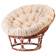 Кресло PAPASAN/ПАПАСАН 23/01 W /с подушкой/ диаметр подушки 129 см, 115х101х104 см, Cognac (коньяк), ткань Старт
