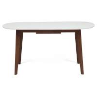 Стол обеденный раскладной BOSCO (Боско) основание бук, столешница мдф, 120+30*80см, Белый + Коричневый Стол обеденный раскладной BOSCO (Боско) основание бук, столешница мдф, 120+30*80см, Белый + Коричневый