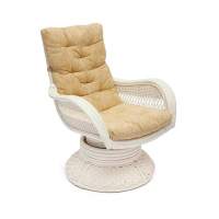 Кресло-качалка "ANDREA Relax Medium" /с подушкой/ 74х82х100 см, TCH White (белый), Ткань рубчик, цвет кремовый Кресло-качалка "ANDREA Relax Medium" /с подушкой/ 74х82х100 см, TCH White (белый), Ткань рубчик, цвет кремовый