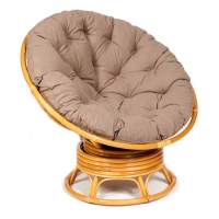 Кресло-качалка PAPASAN/ПАПАСАН w 23/01 B /с подушкой/ 115х78х104 см, Honey (мед), экошерсть Коричневый, 1811-5