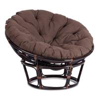 Кресло PAPASAN/ПАПАСАН 23/01 W /с подушкой/ диаметр подушки 125 см, 115х101х104 см, Antique brown (античный черно-коричневый), ткань Коричневый, Кресло PAPASAN/ПАПАСАН 23/01 W /с подушкой/ диаметр подушки 125 см, 115х101х104 см, Antique brown (античный черно-коричневый), ткань Коричневый,