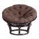 Кресло PAPASAN/ПАПАСАН 23/01 W /с подушкой/ диаметр подушки 125 см, 115х101х104 см, Antique brown (античный черно-коричневый), ткань Коричневый,