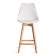 Стул барный TULIP BAR (mod. C1014H-1) / 1 шт. в упаковке пластик/дерево, 42 х 47,5 х 104 см, White (Белый) 70029/ натуральный