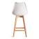 Стул барный TULIP BAR (mod. C1014H-1) / 1 шт. в упаковке пластик/дерево, 42 х 47,5 х 104 см, White (Белый) 70029/ натуральный