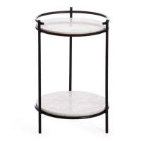 Столик кофейный Secret De Maison FASELIS ( mod. 11886 ) алюминиевый сплав/мрамор, 38*38*56 см, черный/белый мрамор Столик кофейный Secret De Maison FASELIS ( mod. 11886 ) алюминиевый сплав/мрамор, 38*38*56 см, черный/белый мрамор