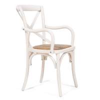 Стул Стул с подлокотниками CROSS (mod.CB2008) дерево вяз, 91х55х52см, Белый (butter white) Стул Стул с подлокотниками CROSS (mod.CB2008) дерево вяз, 91х55х52см, Белый (butter white)