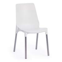 Стул GENIUS (mod 75) / 1 шт. в упаковке металл/пластик, 46x56x84cм, белый/ножки хром