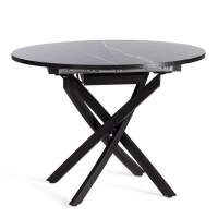 Стол MANZANA ЛДСП/HPL/металл, 100 х 100+30 х 75 см, Мрамор чёрный/чёрный Стол MANZANA ЛДСП/HPL/металл, 100 х 100+30 х 75 см, Мрамор чёрный/чёрный