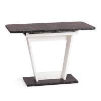 Стол обеденный FOX раздвижной ЛДСП, 68.6x110-145x75 см, Мрамор черный/Белый Стол обеденный FOX раздвижной ЛДСП, 68.6x110-145x75 см, Мрамор черный/Белый