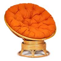 Кресло-качалка PAPASAN/ПАПАСАН w 23/01 B /с подушкой/ 115х78х104 см, Honey (мед), ткань Оранжевый, С 23 Кресло-качалка PAPASAN/ПАПАСАН w 23/01 B /с подушкой/ 115х78х104 см, Honey (мед), ткань Оранжевый, С 23