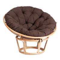Кресло PAPASAN ECO/ПАПАСАН ЭКО P115-1/SP STD /c подушкой, ремешками/ диаметр подушки 125 см, 115x101x92 см, Natural (натуральный), ткань Коричневый, 3М7-147 Кресло PAPASAN ECO/ПАПАСАН ЭКО P115-1/SP STD /c подушкой, ремешками/ диаметр подушки 125 см, 115x101x92 см, Natural (натуральный), ткань Коричневый, 3М7-147