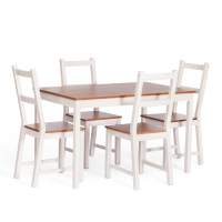 Обеденный комплект Соната (стол + 4 стула) / Sonata dining set массив сосны, стол: 120х75х73см стул :41х50х95см, антик/белый Обеденный комплект Соната (стол + 4 стула) / Sonata dining set массив сосны, стол: 120х75х73см стул :41х50х95см, антик/белый