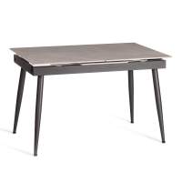 Стол обеденный Balmoral / Балморал столешница керамика (матовая) /опоры металл, серый/чёрный, (120+40)x80x75(+1) см Стол обеденный Balmoral / Балморал столешница керамика (матовая) /опоры металл, серый/чёрный, (120+40)x80x75(+1) см