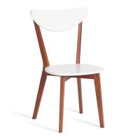 Стул жесткое сиденье MAXI (Макси) каркас бук, сиденье, спинка - мдф, 86 х 48.5 х 54.5 см, Белый + Коричневый (Комплект из 2 шт.)