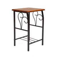 Тумба прикроватная PICCOLO металл/гевея, 37х40х60см, черный/красный дуб в гостиную