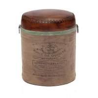 Пуф Secret De Maison CHAPELLE ( mod. M-6400 ) металл/кожа буйвола/ткань хлопок, 46 хD36см, коричневый, ткань: винтаж Пуф Secret De Maison CHAPELLE ( mod. M-6400 ) металл/кожа буйвола/ткань хлопок, 46 хD36см, коричневый, ткань: винтаж