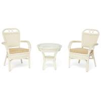 Комплект террасный ANDREA (стол кофейный со стеклом + 2 кресла + подушки) ротанг, 64х67х92см / D60х55, TCH White (белый) Комплект террасный ANDREA (стол кофейный со стеклом + 2 кресла + подушки) ротанг, 64х67х92см / D60х55, TCH White (белый)