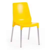 Стул GENIUS (mod 75) металл/пластик, 46x56x84cм, желтый/ножки хром (Комплект из 4 шт.)