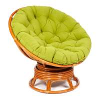 Кресло-качалка PAPASAN/ПАПАСАН w 23/01 B /с подушкой/ 115х78х104 см, Cognac (коньяк), флок Олива, 23 Кресло-качалка PAPASAN/ПАПАСАН w 23/01 B /с подушкой/ 115х78х104 см, Cognac (коньяк), флок Олива, 23