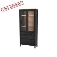 Шкаф-витрина ХЕМНЭС черный/светло-коричневый Икеа (Кымор) Шкаф-витрина ХЕМНЭС черный/светло-коричневый Икеа (Кымор)