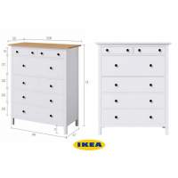 Комод  ХЕМНЭС 6 ящиков белый/светло-коричневый