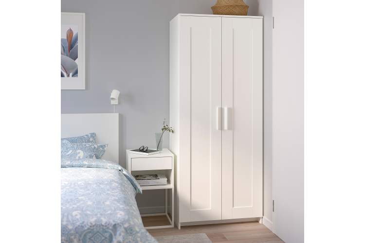 Шкаф платяной 2-дверный IKEA BRIMNES, 78х190 см, белый-2