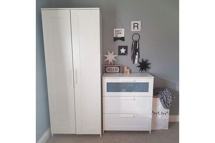 Комод БРИМНЭС 3 ящика, цвет белый, IKEA brimnes-1