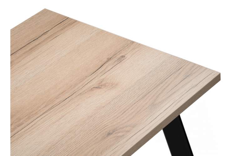 Стол деревянный Тринити Лофт 120х80х75 25 мм дуб делано светлый / черный матовый-3