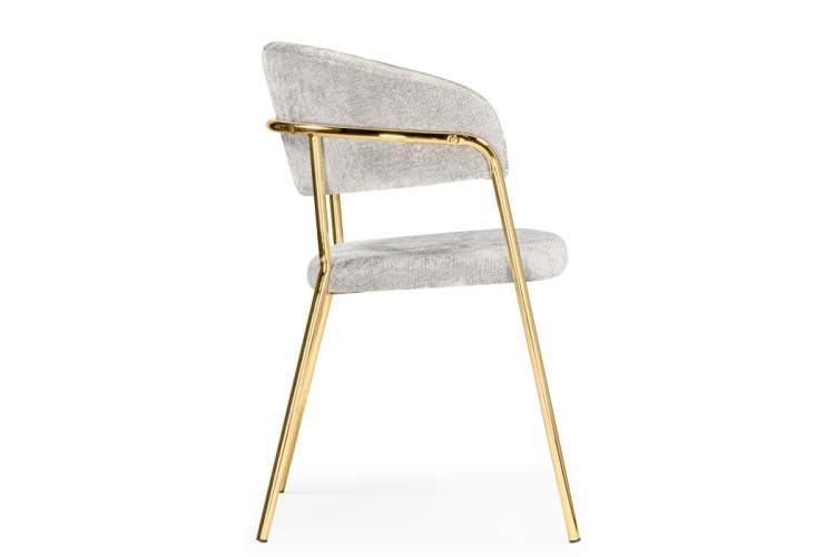 Стул на металлокаркасе Kamelia светло-серый / ткань золотые ножки-5