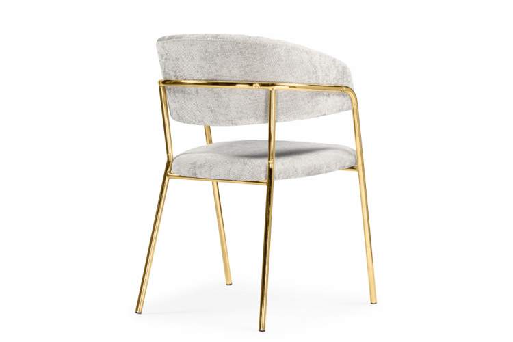Стул на металлокаркасе Kamelia светло-серый / ткань золотые ножки-7