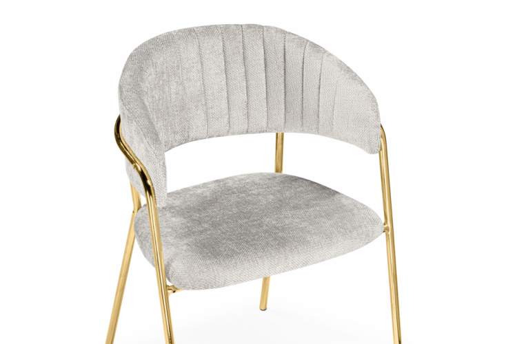 Стул на металлокаркасе Kamelia светло-серый / ткань золотые ножки-8