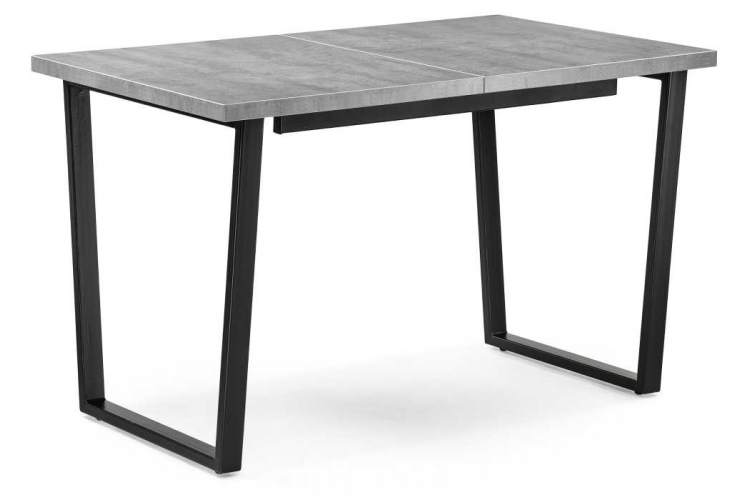 Стол деревянный раскладной Лота Лофт 120 25 мм бетон / черный матовый