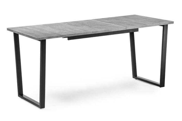 Стол деревянный раскладной Лота Лофт 120 25 мм бетон / черный матовый-1