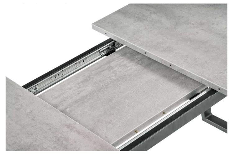 Стол деревянный раскладной Лота Лофт 120 25 мм бетон / черный матовый-5