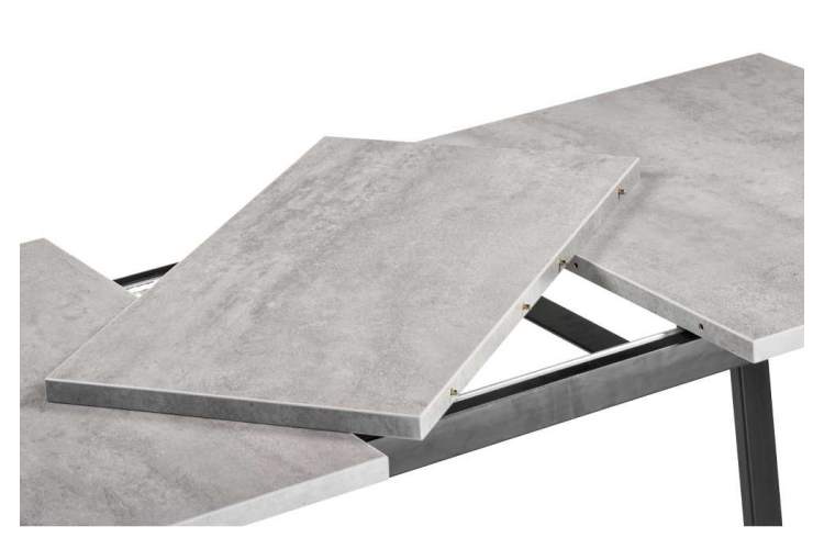 Стол деревянный раскладной Лота Лофт 120 25 мм бетон / черный матовый-6