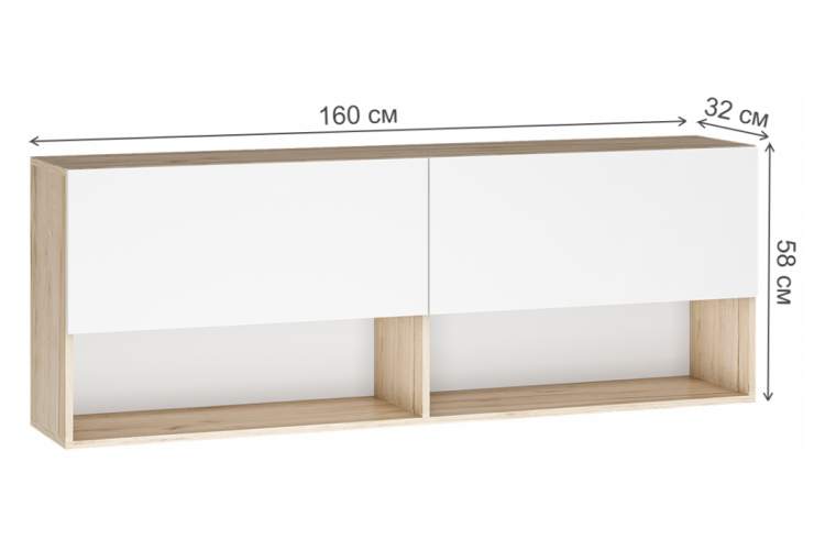 Шкаф Алетра ПЛ01-1600 дуб крафт серый / глянец белый-4