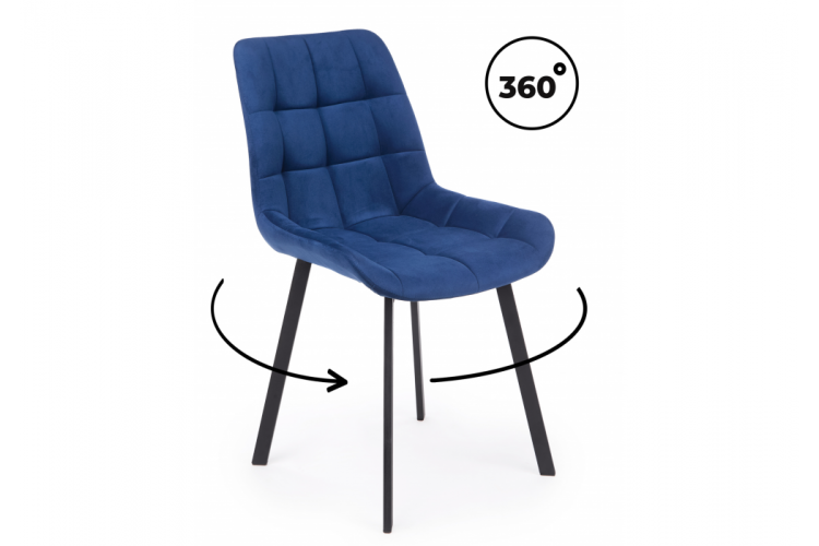 Стул на металлокаркасе Челси 360 П синий (zd 798) / черный np