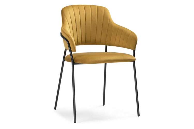 Стул на металлокаркасе Инклес желтый / черный глянец