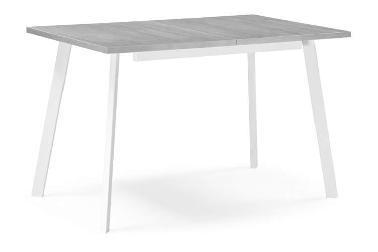 Стол деревянный раскладной Колон Лофт 120 25 мм бетон / белый матовый