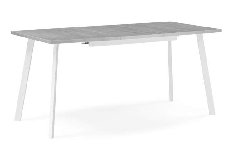 Стол деревянный раскладной Колон Лофт 120 25 мм бетон / белый матовый-2
