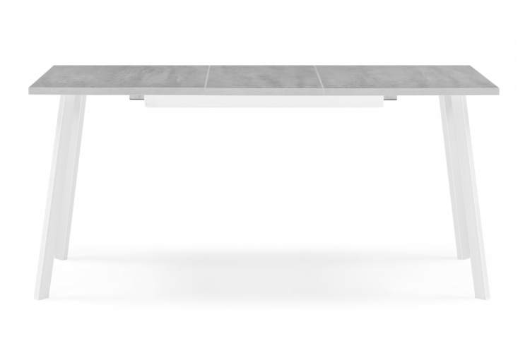 Стол деревянный раскладной Колон Лофт 120 25 мм бетон / белый матовый-4