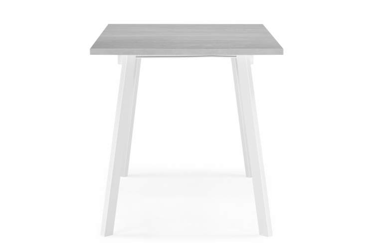 Стол деревянный раскладной Колон Лофт 120 25 мм бетон / белый матовый-5